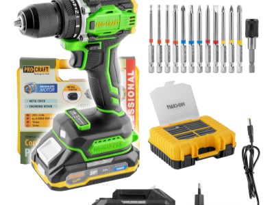 Aku vrtací šroubovák Procraft PA18Pro2 + sada bitů