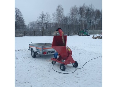 Diskový štěpkovač RTE-630 + Podvozek pro ruční přepravu Remet (elektromotor 10 HP)