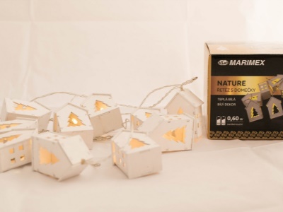 Řetěz domečky bílé Nature