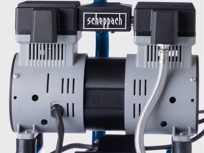 Scheppach HC 08 Si - ultra tichý bezolejový dvouválcový kompresor 6 l