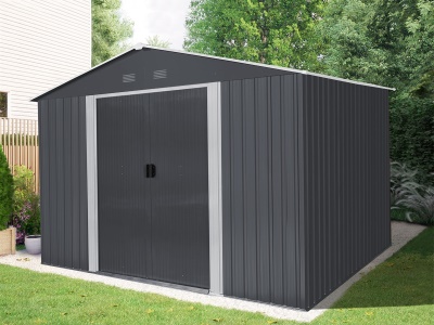 Riwall PRO RMSA 8x10 Anthracite - zahradní domek kovový 3 x 2,4 m se sedlovou střechou antracit