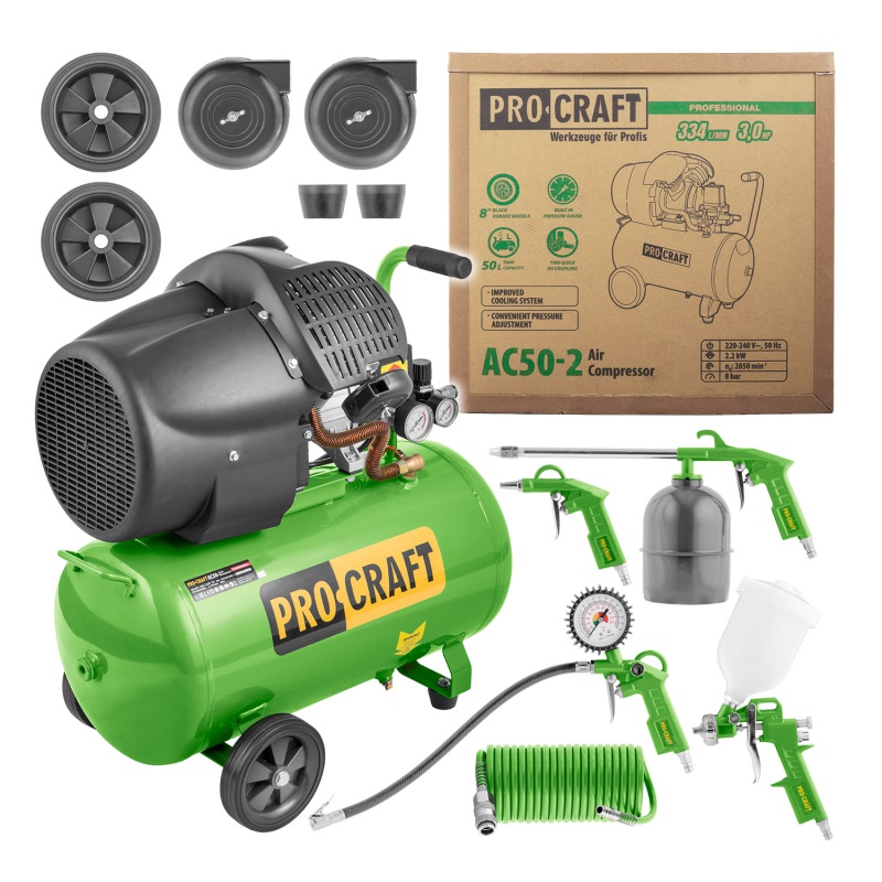 Kompresor Procraft AC50-2 + sada příslušenství