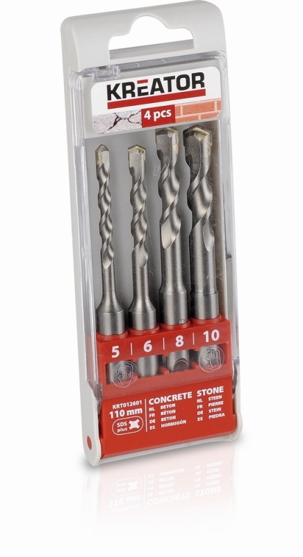 KRT012601 - 4 ks SDS plus  Vrtáků 5-6-8-10 x 110 mm
