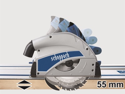Scheppach PL 55 ponorná pila + 2x vodící lišta 700mm + ochrana proti překlopení + spojka lišt