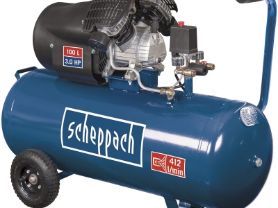 Scheppach HC 120 dc - olejový dvouválcový kompresor 10 bar se vzdušníkem 100 l