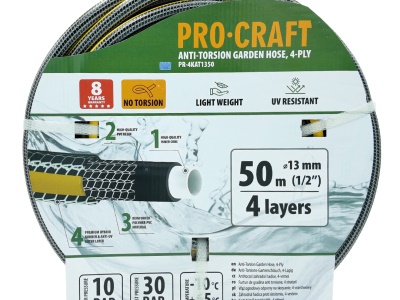 Černo-žlutá zahradní hadice Procraft PR-4KAT1350