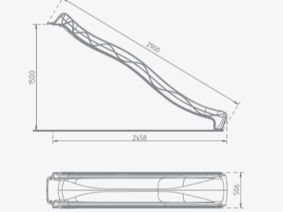Skluzavka s přípojkou na vodu modrá 2,90 m