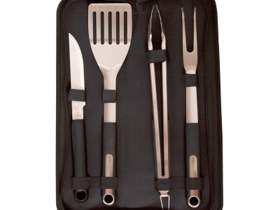 Riwall PRO RBBQ 4B SET - 4-dílná prémiová nerezová sada grilovacího nářadí