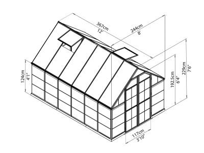 Palram - Canopia Balance 8x12 silver - polykarbonátový skleník