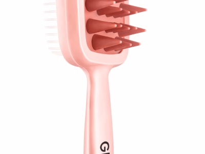 MKP - Masážní kartáč na hlavu růžový