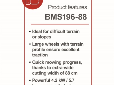 Scheppach BMS 196-88 - lištová sekačka na vysokou trávu s pojezdem