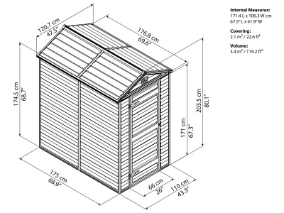 Palram - Canopia Skylight 4x6 hnědý - zahradní domek