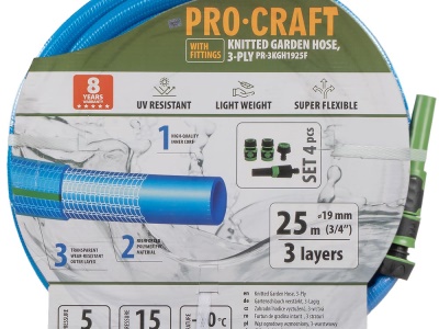 Modrá zahradní hadice Procraft PR-3KGH1925F