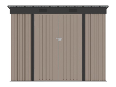 Riwall PRO RMSP 6x8 Brown - zahradní domek kovový 2,4 x 1,8 m s pultovou střechou hnědý