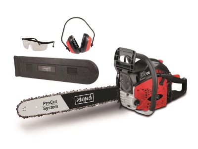 Scheppach BKS 5300 S - řetězová pila s benzinovým motorem 53 cm3 + sluchátka + ochranné brýle