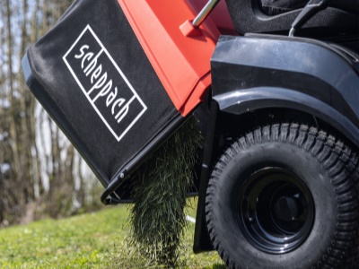 Scheppach TMR 452-98C-RD - travní traktor 98 cm se zadním výhozem a CVT převodovkou