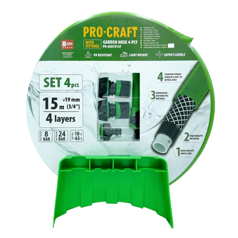 Zelená zahradní hadicí Procraft PR-4GH1915F
