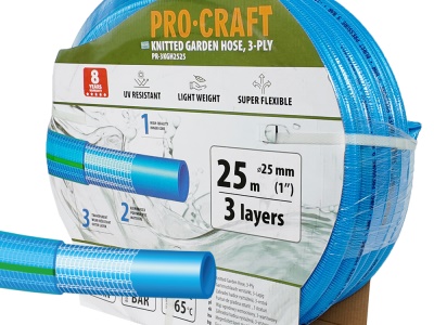 Modrá zahradní hadice Procraft PR-3KGH2525 3 vrstvy, 1" 25 m