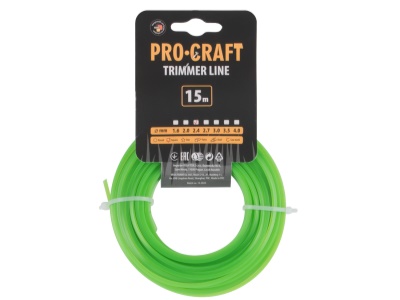 Struna žací  (2.4mm) (15m) čtverec PROCRAFT KV-2.4/15