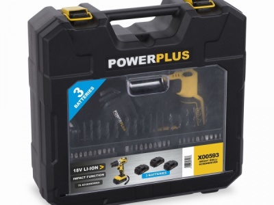POWX00593 -  Aku šroubovák / vrtačka 18V LI-ION  plus  79ks příslušenství