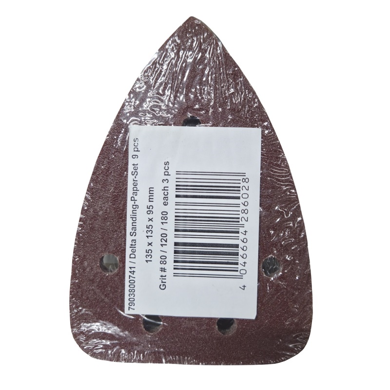 Scheppach - Sada delta brusných papírů (3x zr. 80, 3x zr. 120, 3x zr. 180) - pro CFS135-20Li