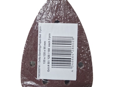 Scheppach - Sada delta brusných papírů (3x zr. 80, 3x zr. 120, 3x zr. 180) - pro CFS135-20Li
