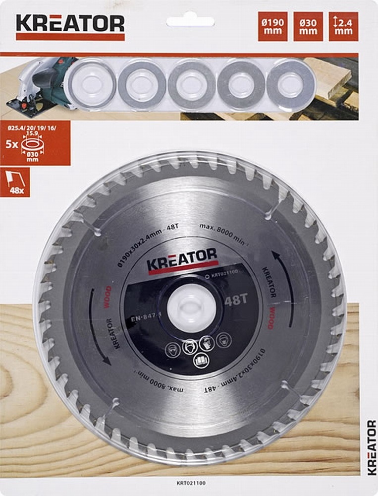 KRT021100 - Pilový kotouč na dřevo 190 mm, 48 Z