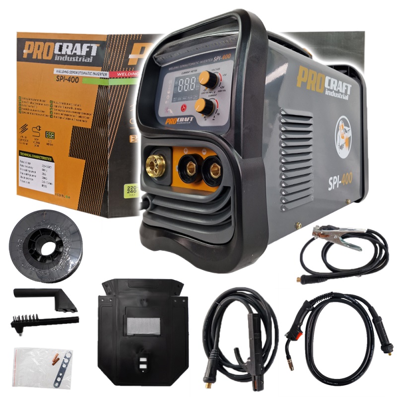Svařovací poloautomatický invertor (CO2) MIG/MAG, MMA Procraft SPI-400 (20-200A)