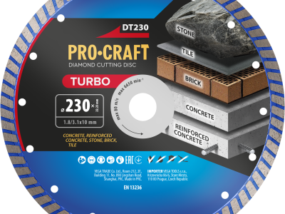 Diamantový řezný kotouč Turbo Procraft DT230