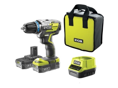 Ryobi R18DDBL-220S - aku 18V bezkomutátorový vrtací šroubovák + 2x 2,0 Ah baterie + nabíječka ONE+