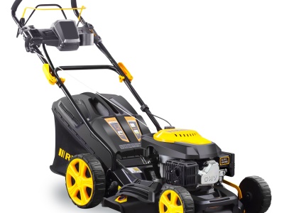 Riwall PRO RPM 4735 E - Multifunkční travní sekačka 4 v 1 s benzinovým motorem, pojezdem a elektrostartem