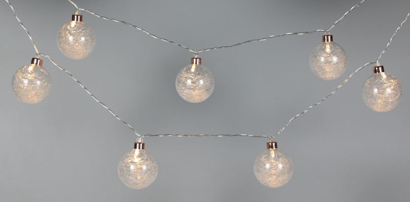 Řetěz 8 LED koule plastové