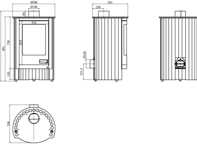 HS Flamingo PICCOLO I olivová - krbová kamna