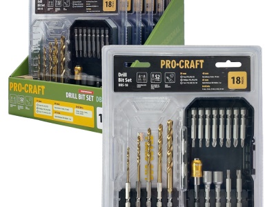 Sada vrtáků a bitů Procraft DBS-18, S2