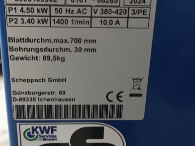 Kolébková pila / cirkulárka Scheppach HS720 - 400 V
