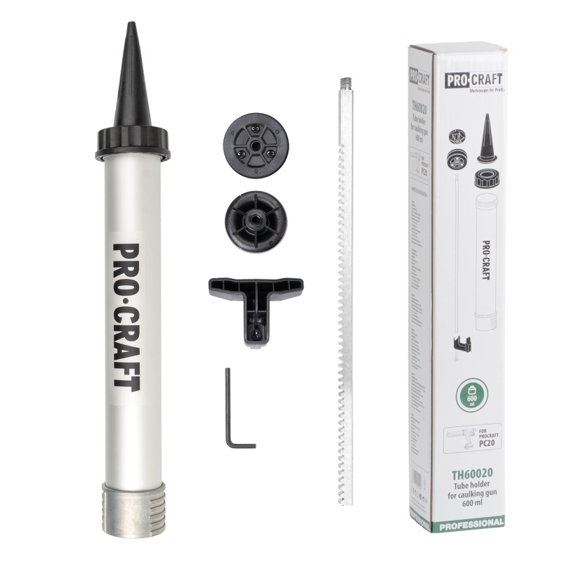 ALU trubicový zásobník 600ml pro měkké tuby Procraft TH60020 pro aku pistole na tmel PC20bb