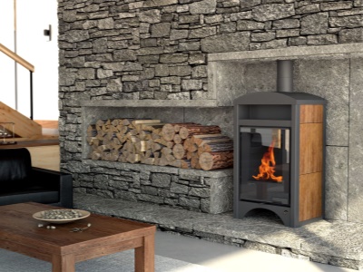 HS Flamingo BARMA 11/7 Ořech - teplovodní krbová kamna s 7 kW výměníkem