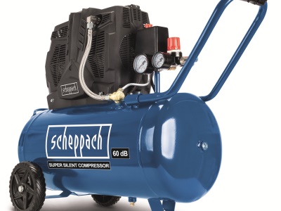 Scheppach HC 51 Si - tichý bezolejový dvouválcový kompresor 50 L / 8 bar