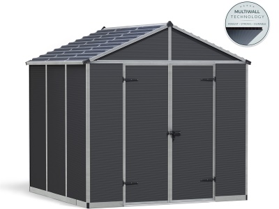 Palram - Canopia Rubicon 8' x 8' antracit - heavy duty prostorný zahradní domek