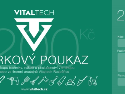 Dárkový poukaz Vitaltech 200 Kč