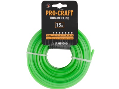 Struna žací  (4mm) (15m) čtverec PROCRAFT KV-4/15