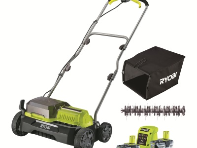 RYOBI RY18SFX35A-240 - aku 18 V travní provzdušňovač + 2x 4,0 Ah akumulátor + nabíječka ONE+