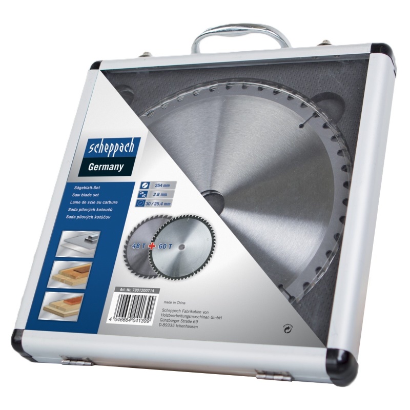 Scheppach Sada 2 pilových kotoučů TCT ( 254 x 30 x 2,8 mm, 48/60 Z ) - pro HS 254 / HM 110 MP / HM 100 T