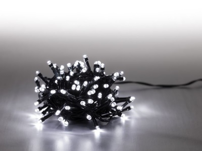 Řetěz světelný 200 LED 10 m - studená bílá - 8 funkcí