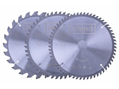 Scheppach Sada 3 pilových kotoučů TCT ( 210 x 30 x 2,6 mm, 24/48/60 Z ) - pro HS 81 S / HS 80 / HM 210 L