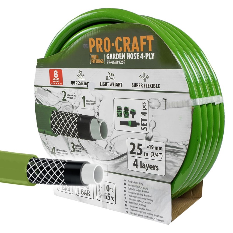 Zelená zahradní hadicí Procraft PR-4GH1925F