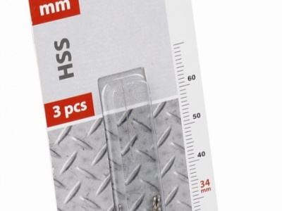 KRT010101 - 3ks HSS vrták do kovu 1x34 mm
