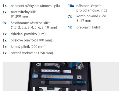 Scheppach TB 200 - hliníkový kufr s nářadím, 141 dílů