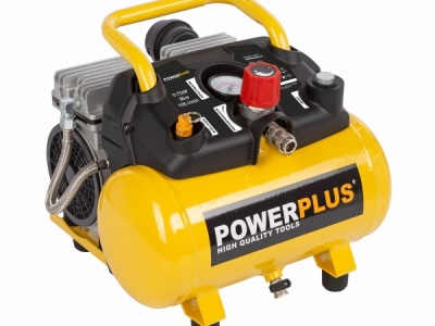 POWX1724S - Kompresor SILENT 550W 6L  plus 10ks přísl. Bezolejový