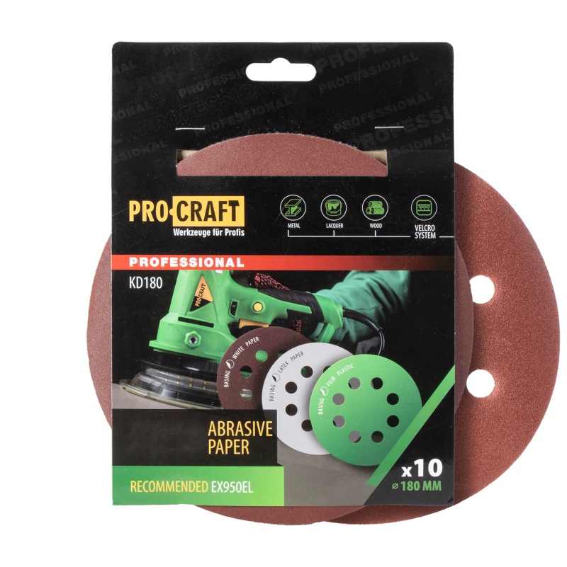 Brusný papír 10 ks.  Procraft КD180.100